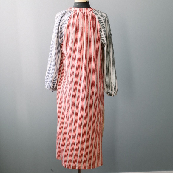 Zara Multicolored Striped Boho Beachy Tunic Maxi Dress Size Small - Picture 8 of 13